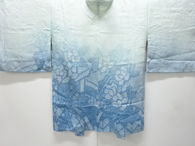 未使用品　本総絞り　竹垣に花模様暈し絵羽織